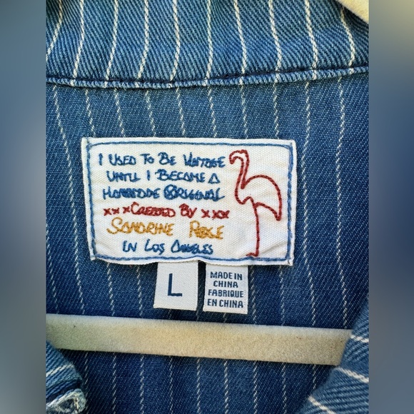 Sandrine Rose x Free People indigo striped jumpsuit - Picture 3 of 7